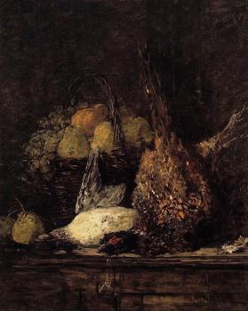 Eugene Boudin : Pheasant, Duck and Fruit